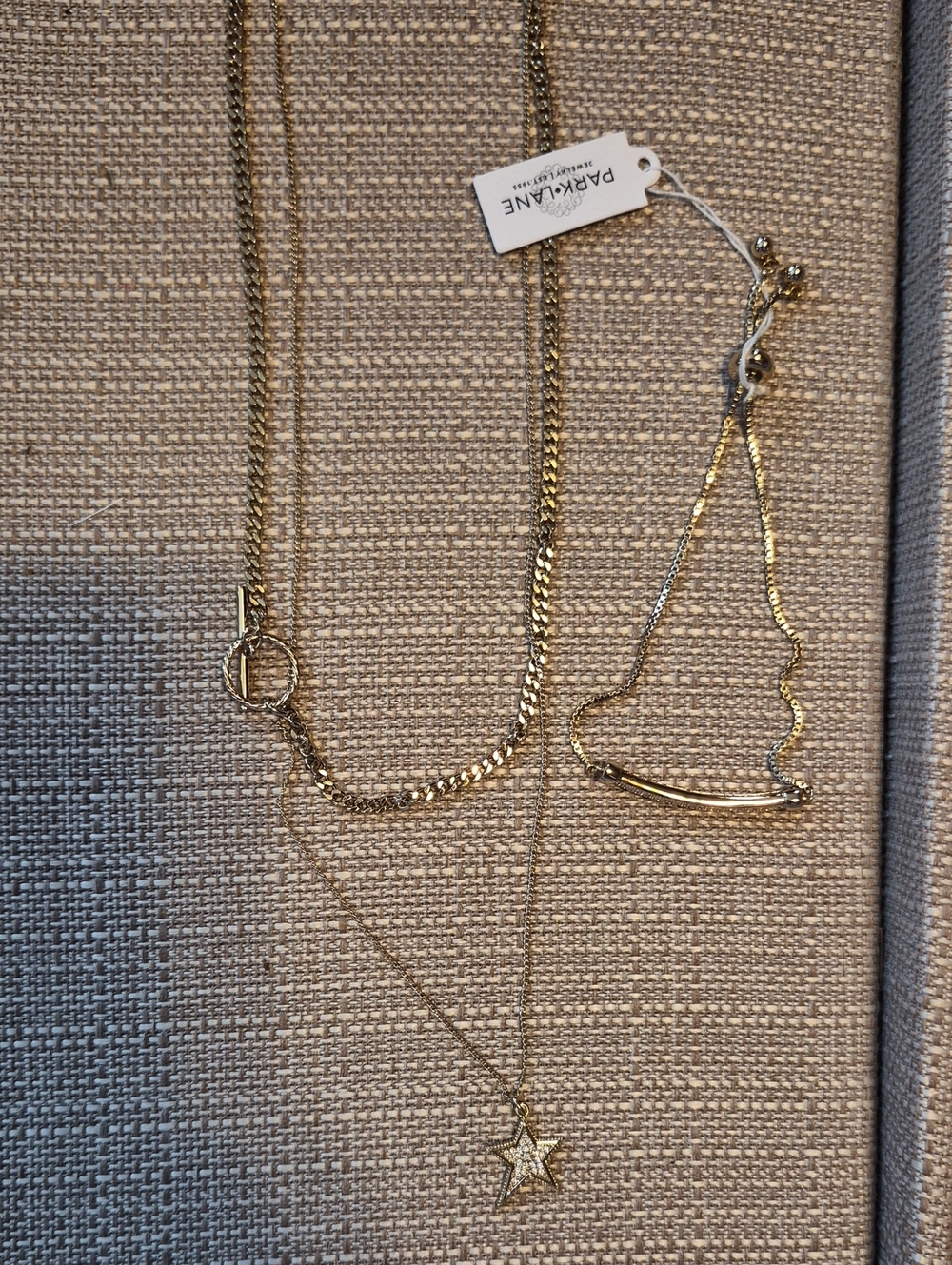 Park Lane Gold Layered Star & Bar Necklace Trio